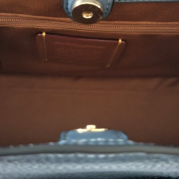 Coach CBH14 Refined Pebbled Leather Smith Tote 24 Crossbody Handbag Denim - Picture 7 of 7